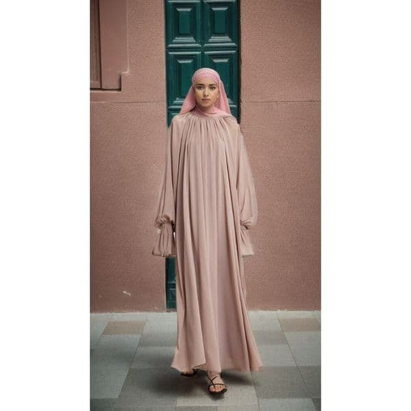 (574) New Chiffon Pleated Dress Robe Women Clothing