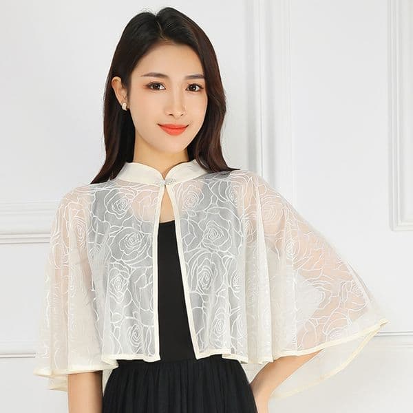 K1582 Lace sunscreen small shawl new women's dress high-end sense cardigan open cape outer wear air conditioning shirt wholesale