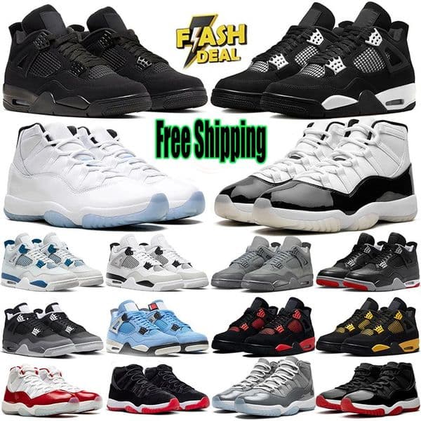 Free Shipping Shoes Designer Sneakers Men Women Black White Thunder Pink Oreo Bred Military Blue Cool Grey Mens Womens Outdoor Casual Trainers Runners 36-50