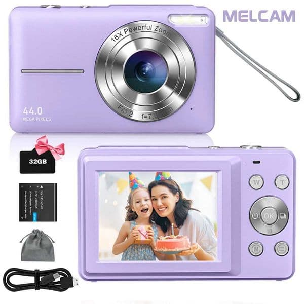 igital Camera FHD 1080P Camera Point and Shoot Camera with 16X Zoom Anti Shake Compact Small Camera for Boys Girls Purple Z250804