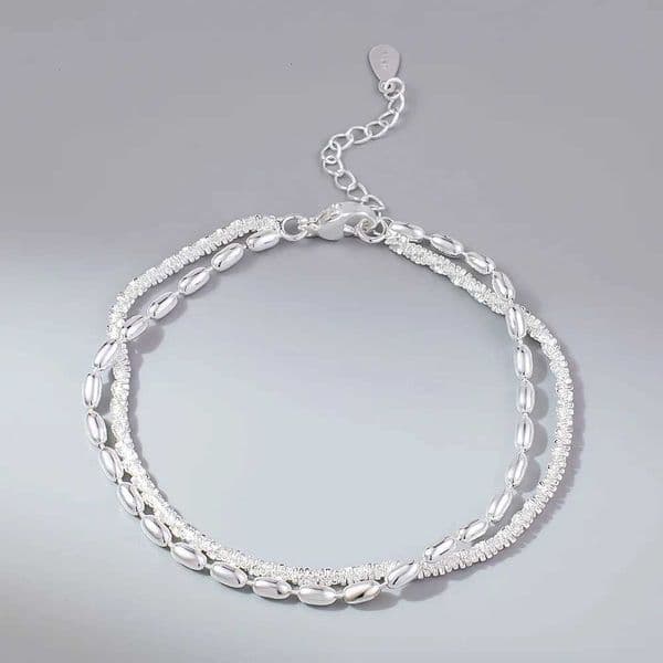 925 Sterling Silver Sparking Starry Sky Bracelets For Women Girls Vintage Designer Double Layer Chain Bracelet Party Jewelry XJ250804