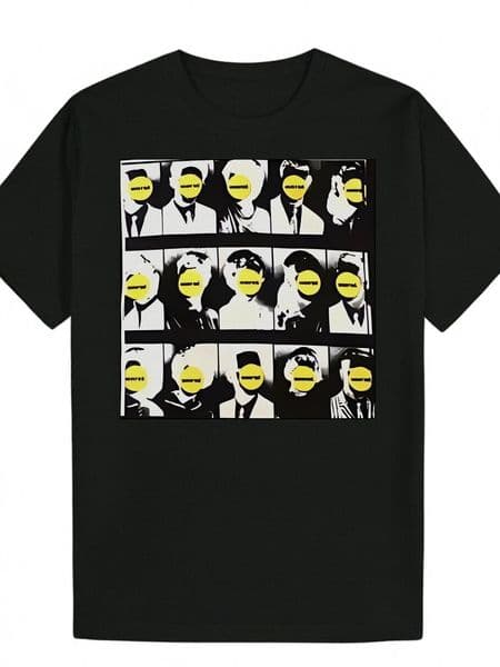 Men's Black Pattern T-Shirt - Round Neck Polyester Knit, Bold Letter Print, Machine Washable, Lightweight and Breathable, Suitable for Wear, Summer Casual Wear 953e8