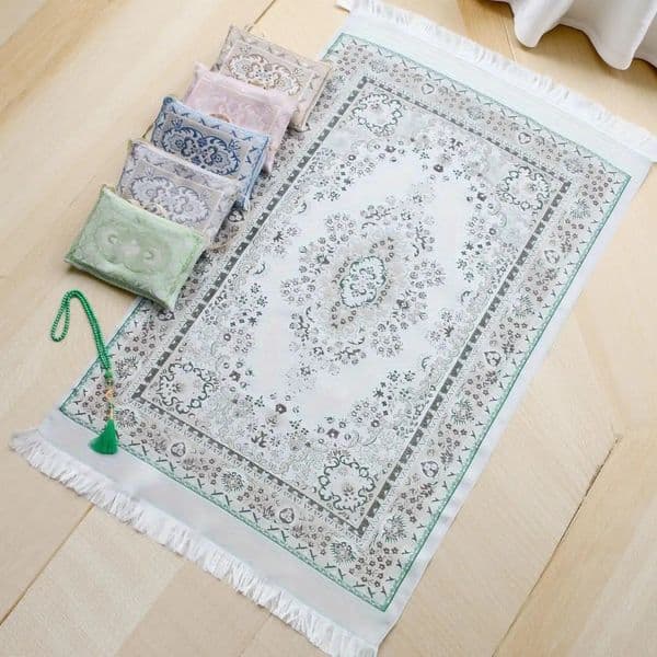 Muslim Prayer Rug With Beads and Portable Bag Gift Islamic Soft Mat Gifts Set Turkish Carpet For Ramadan Eid Hajj 250804