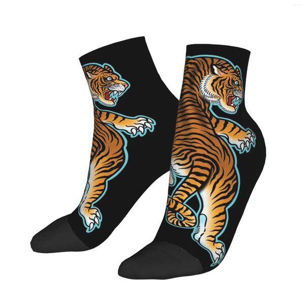 Men's Socks Tiger Tattoo Design Ankle Women Men Soft Vintage Sock Autumn Running Sports Non Skid Pattern Gift