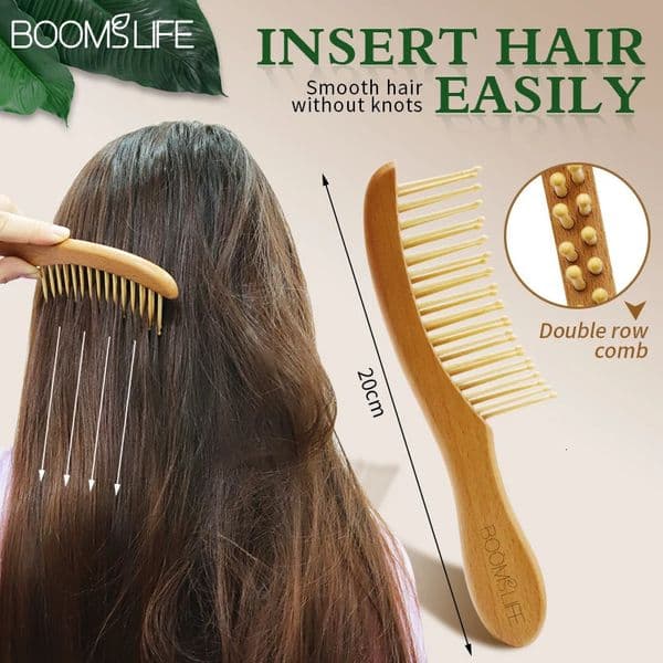 Wide Tooth Hair Comb Anti-Static Wood Comb for Hair Styling Detangling Hair Brush Women Head Scalp Massage Brush for Hair Care 250801
