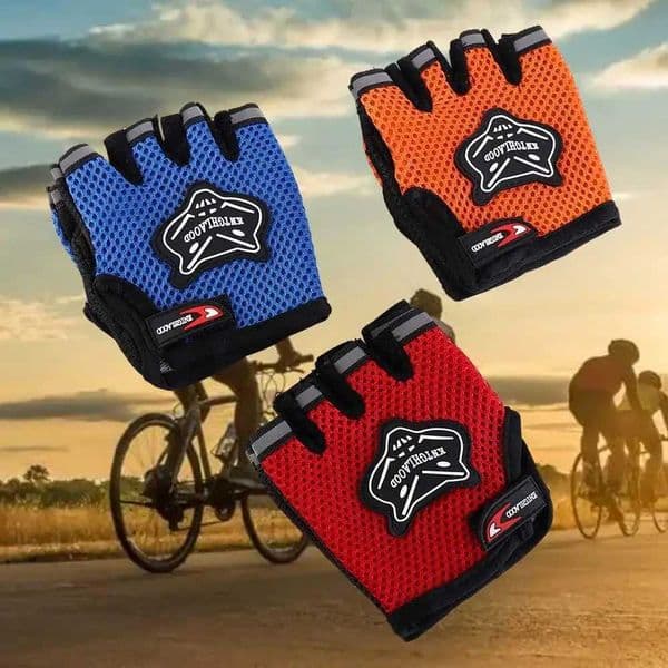 Kids Adult Half Finger Mesh Climbing Outdoor Sport Bicycle Bike Children Men Women Anti-Slip Breathable Glove Z250804