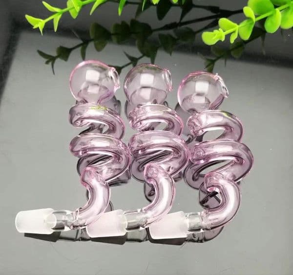 Hookahs Pink Double Spiral pot ,Wholesale Glass bongs Oil Burner Pipes Water Pipes Glass Pipe Oil2024