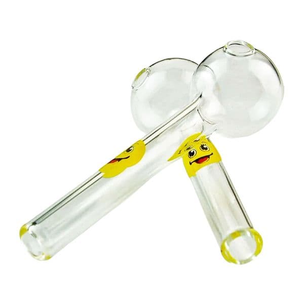 Smile Mini Glass Smoke Bong - 4-Inch Straight Tubing for On-the-GO Use with a 12mm OD glass Pyrex pipe