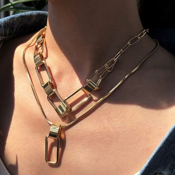 Trendy European-American Inspired Heavy Layered Chain Accessory