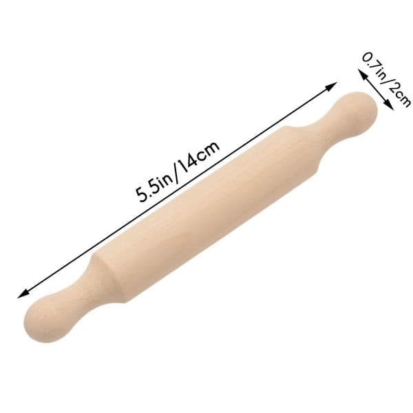 Wooden Mini Rolling Pin 6 Inches Long Kitchen Baking Rolling Pin Small Wood Dough Roller for Children Fondant