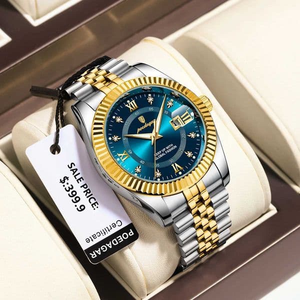 POEDAGAR Luxury Quartz Wrist Watch for Men Waterproof Luminous Date Stainless Steel Sports Mens Watch W250806