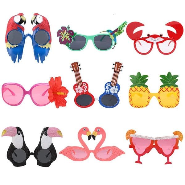 29Pcs Hawaiian Glasses Kit Luau Summer Birthday Decoration Tropical Party Favors Funny Sunglasses Props Beach Wedding Supplies 250806BJ