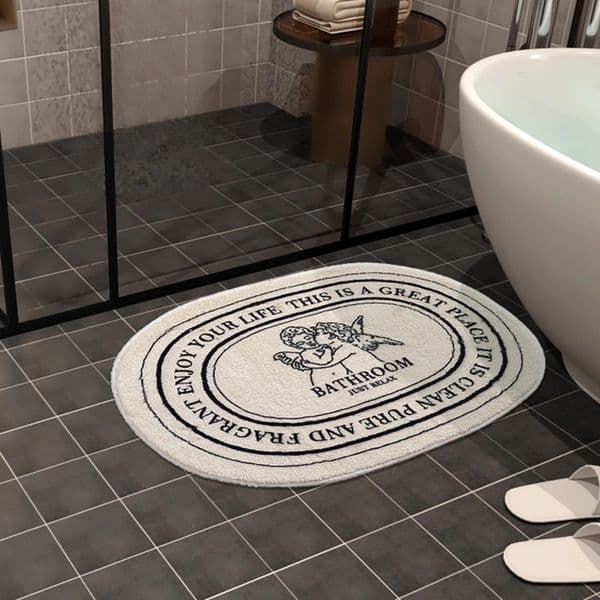 Floor mat antislip bath soft doormat angel pattern door 250806