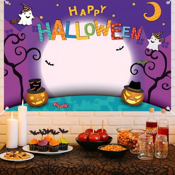 Halloween Backdrop Party Decoration Kids Favors Castle Spooky Pumpkin Pography Trick or Treat Supply 250806