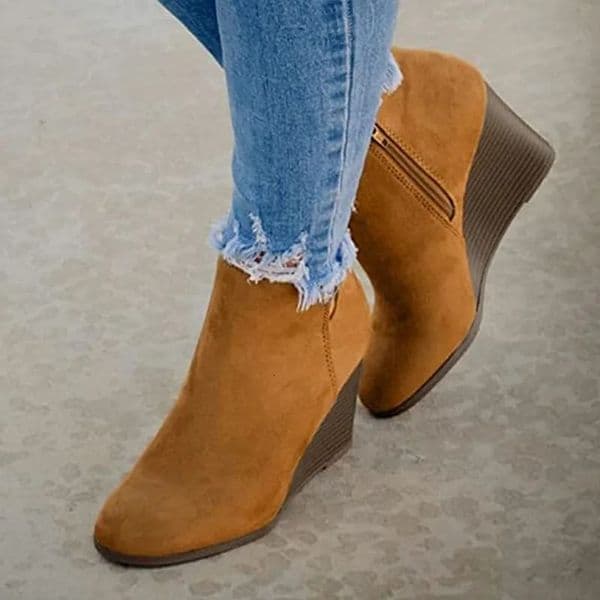 2025 Womens Boots Side Zip Women Wedge Shoes Fashion Lightweight Ankle Boots Summer High Quality Shoes for Women Botas Mujer 250805