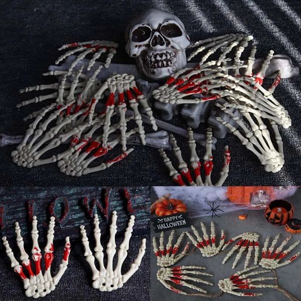 Scary Skull Hand Skeleton Human Ghost Halloween Party Props Zombie Festival Haunted House Carnival Decoration 250806BJ