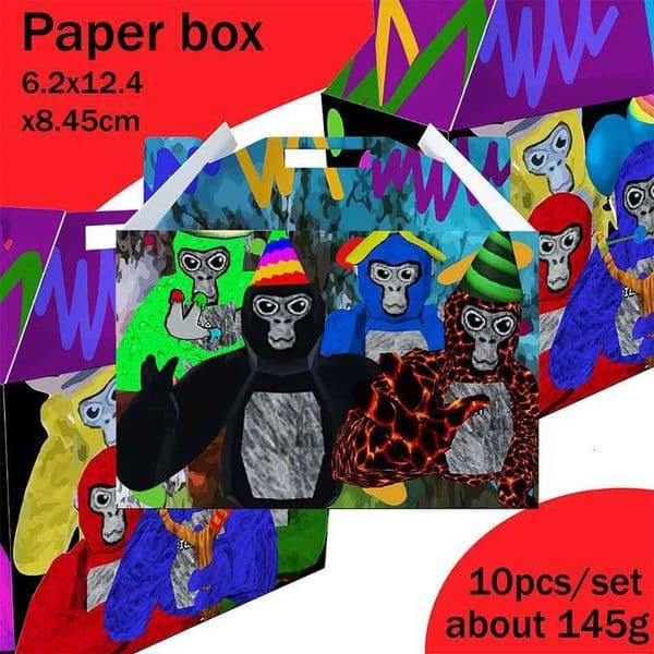 10pcs Gorilla Tag Recyclable Jungle Candy Boxes Animal Party Supplies for Kids Birthday Party Decor Supplies Party Favor Boxes X250805