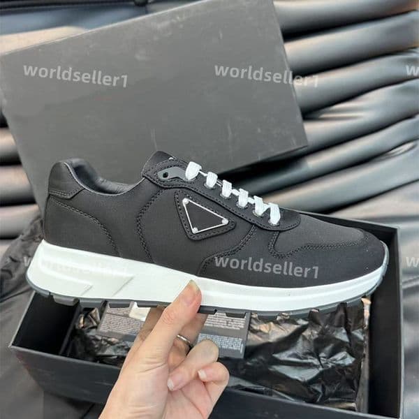 Prax 01 Men Sneaker Shoes Brushed Leather Trainers Man Technical Rubber Re-Nylon Runner Sports Lug Sole Couple Casual Walking Casual Shoes