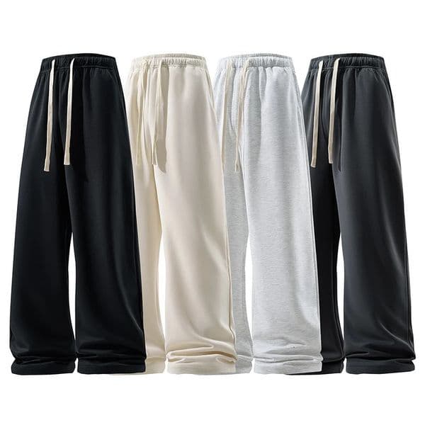 Wide Leg Pant Fashion Causal Breathable Men Sweatpant Male Autumn Versatile Elastic High Waist Drawstring Loose Straight Trouser 250806 L260407