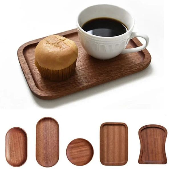 Solid Wood Serving Tray Oval Tea Decorative Plate Fruit Vegetable Platter Home Bread Dessert Cake Tableware 250806