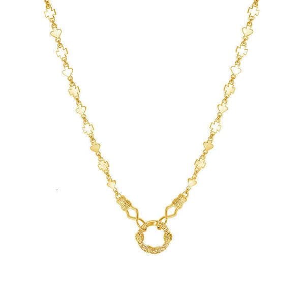 Iced Out VVS Personality Design Pendant Round Ring Collarbone Chain Elegant Simple Trendy Lock Necklace Gift for Women