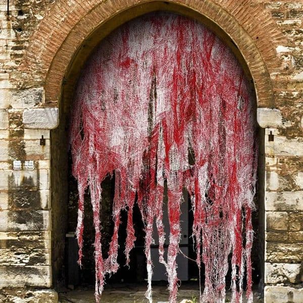 Horror Red Bloody Cloth 30x72 inch Halloween Decorative Door Curtain Ideal haunted house party decoration 250806BJ