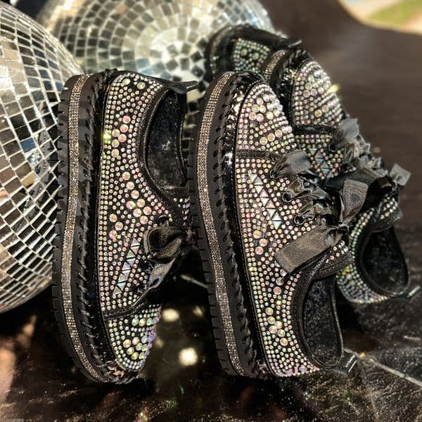Luxury Women Casual Shoes Designer Rhinestone Sports Shoes Women High Quality Thick Bottom Shoes Water Diamond Walking Sneakers Luxury Jeans Women's Casual Shoes
