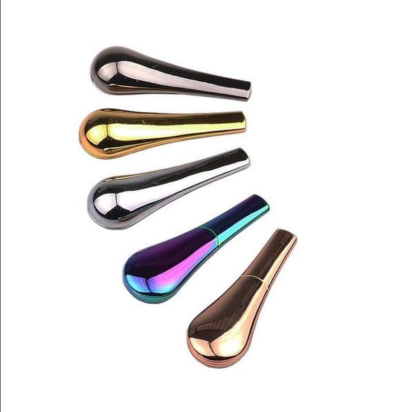 Smoking Pipes Metal spoon pipe, iron pipe, colorful ice blue spoon pipe