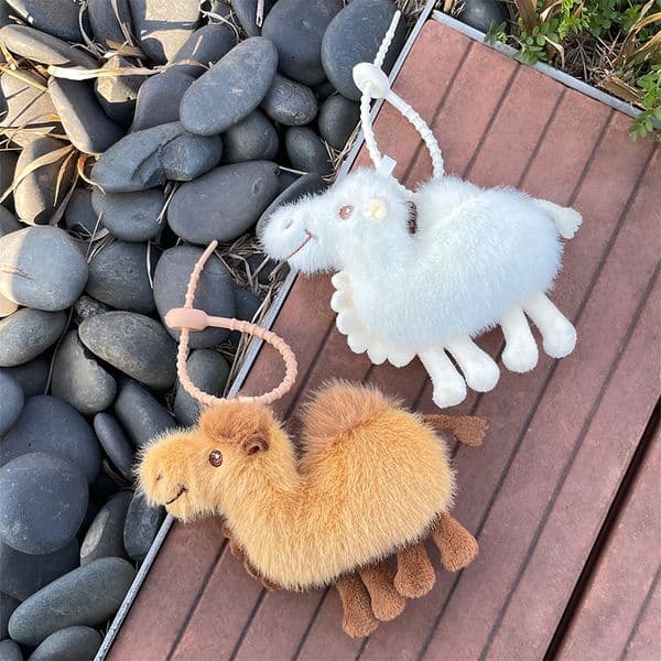 Internet Celebrity Cute Desert Camel Plush Toy Pendant Dunhuang Desert Camel Bag Hanging Decoration Keychain Doll Jewelry Gift Doll