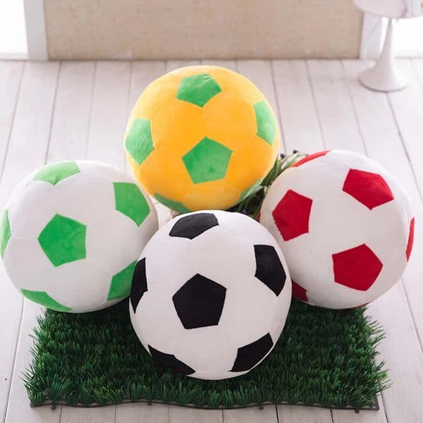 Black Style Football Plush Toy Soft Fluffy Filled Sports Ball Toy Creative Football Pillow Lumbar Pad Fit For Children Gift 250806