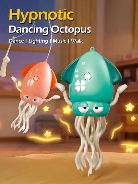 Creative Dancing Octopus Toy Electric Auto-Sensing Obstacle Avoidance with Music Lights Rechargeable Interactive Gift for Kids 250806