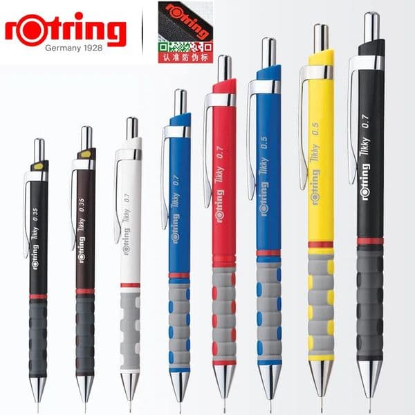 1 Rotring Tikky Mechanical Pencils 0.5/0.7mm Automatic Press Pencil Lightweight Plastic Body Triangular Barrel Hi-polymer Leads 250806