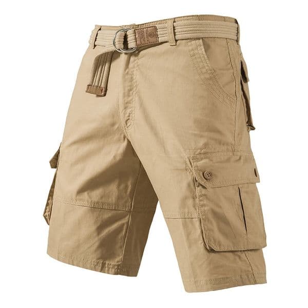 Cargo Knee Shorts Men Sports Casual Bermuda Plus Size Cotton Half Pants Golf Straight Running Gym 250807BANJIA