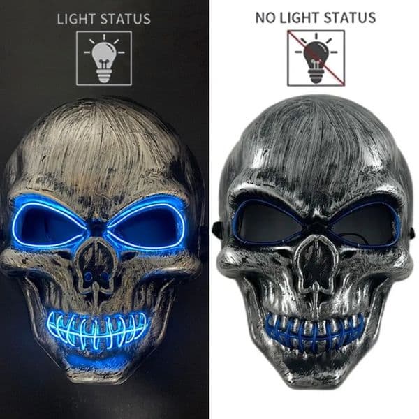 Light Up Luminous Cosplay Mask Anime Skull Party Mask Props Plastic Skeleton Party Props Masquerade Party 250805