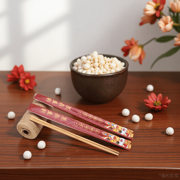 Sustainable Wooden Dining Utensils - Assorted Color Organic Chopsticks with White kraft paper Packaging