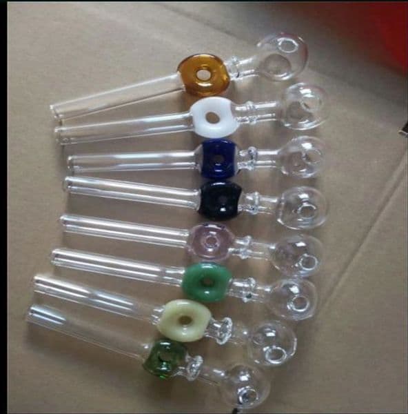 Glass Oil Burner Pipes hookah Glass Smoking bongs Smoke Pipes New colored circular bubble direct fired pot