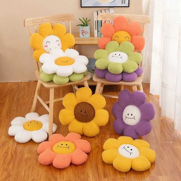 40CM Sunflower Cushion Plush Toy Cute Flower Chair Cushion Sleeping Pillow Doll Festive Gift Child Birthday Gift XJ250807