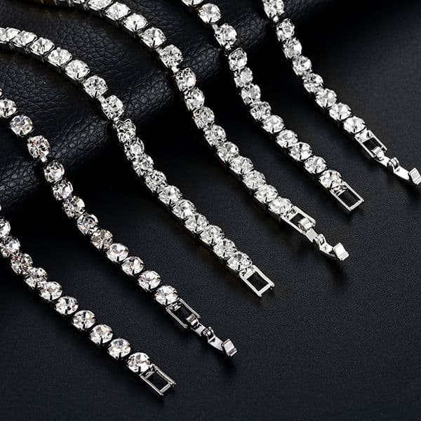 RINNTIN Fashion Jewelry 925 Sterling Silver Chain Necklace Joyas De Plata Cadena Custom Tennis Bracelet