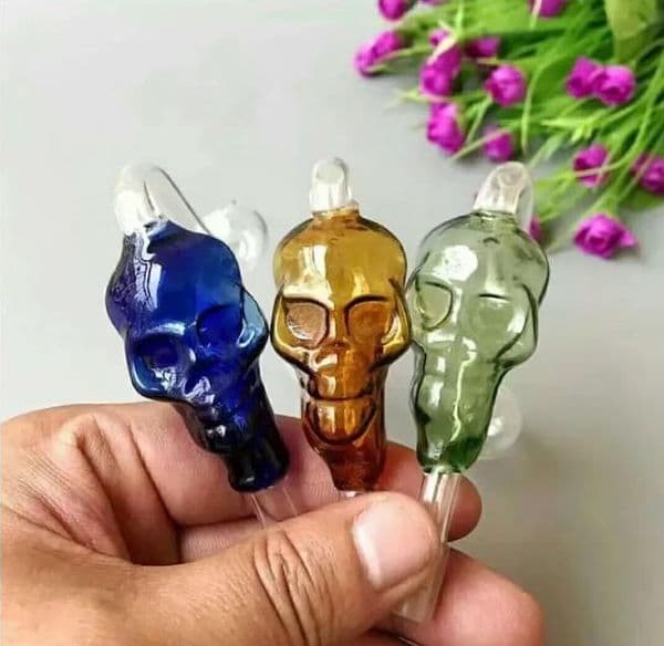 Glass Oil Burner Pipes hookah Glass Smoking bongs Smoke Pipes Glass Skull S Cooking Pot