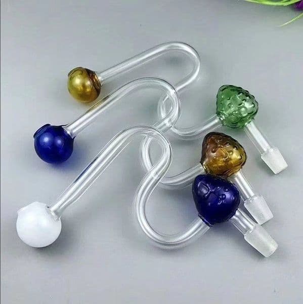 Glass Oil Burner Pipes hookah Glass Smoking bongs Smoke Pipes Strawberry Glass Bent Pot
