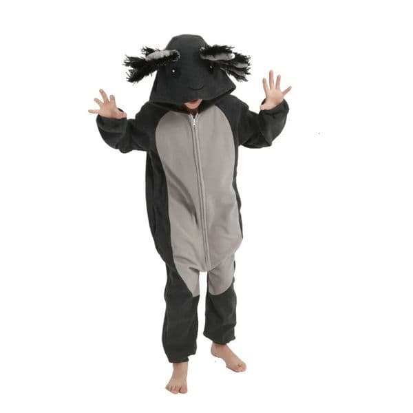 Kids Gray t Cute Cartoon Cosplay One Piece Pajamas Baby Animals Halloween Boys Girls axolotl Kigurumi Anime Hooded Pajamas 250806