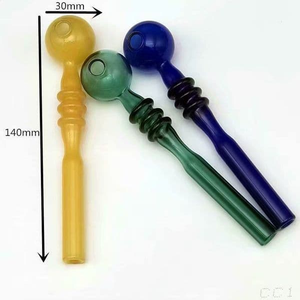 Glass Oil Burner Pipes hookah Glass Smoking bongs Smoke Pipes Colorful three wheeled ball direct fired pot