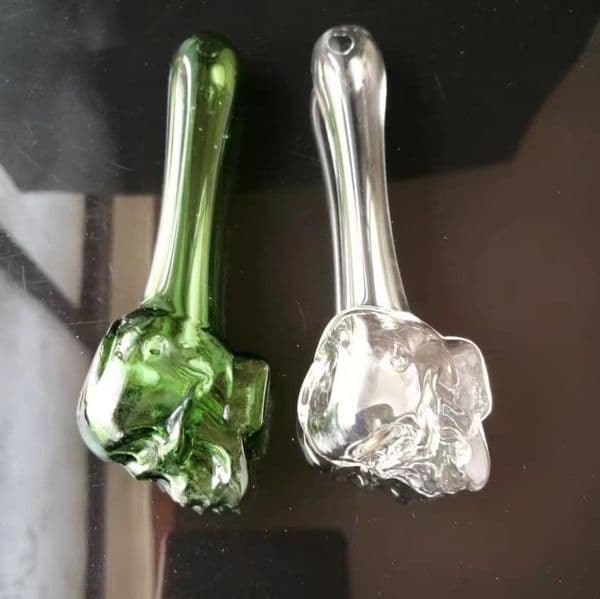 Glass Oil Burner Pipes hookah Glass Smoking bongs Smoke pipes Colored flat bottomed skull pipe