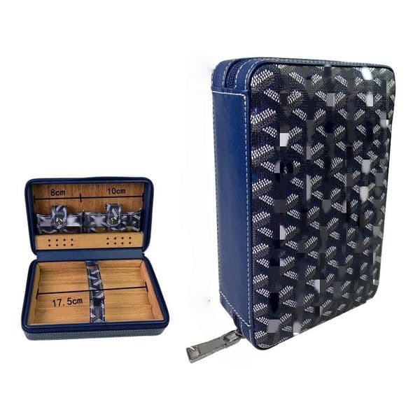 2026 New High perfume Quality Designer Large Capacity Cover Luxury Business Leather Glossy Cigar Moisturizing Box Portable Travel Storage cologne Cigarette Case