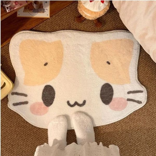 Masyumaroed Fuwas Nyankos Cat Carpet Rug Cashmere Kawaii Cute Door Floor Mats Anti-slip Home Decor Soft Velvet Carpets Kids Room 250807
