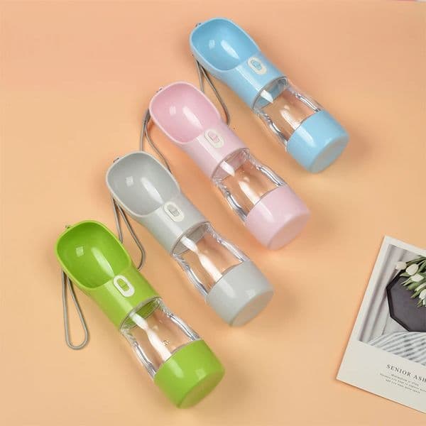 Dog Water Dispenser Bottle 2 in 1 Pet Food Feeder Portable Outdoor Dogs Drinking Bowl Cats Feeding Bowls Hiking Puppy Pug Suppli 250807