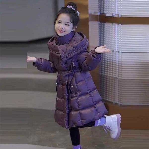 Girls Cotton Jacket Winter Clothing Thick Down Cotton Jacket Children Purple Cotton Jacket Winter Clothes for Girls Coat 2024 XJ250808
