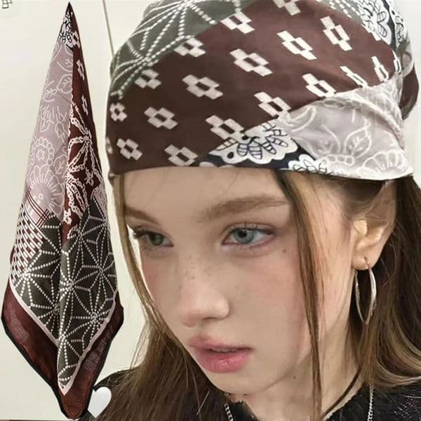 Green Cashew Printed Hair Scarf Retro Thin Silk Women Scarf Fashion Spring Summer Versatile Shawl Headscarf Scarfs 250806BJ