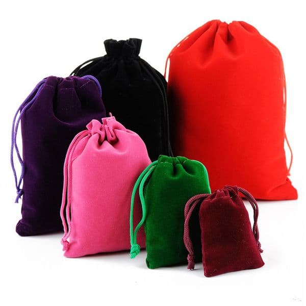 Velvet Jewelry Pouches Bags Soft Knitted Wedding Party Favor Gift Packaging Bag Drawstring Pouch for Necklace Bracelet Earring Makeup Cosmetic Packing Organizer