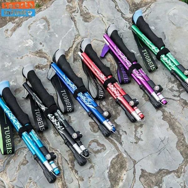 Foldable Trekking Polished Climbing Hiking Stick Telescopic Walking Stick Crutches Walking Cane Outdoor Equipment Self Defense Stick Z250809 Z260508